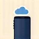 A mobile phone icon with a small data cloud, indicating minimal data usage