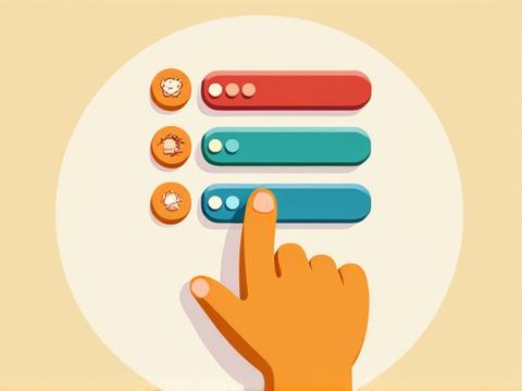 Micro-animations on colorful buttons and interactive elements, showing visual feedback