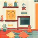 An illustration of a child-friendly room filled with toys and books, representing ideal play environments.