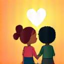 Two diverse children holding hands, a heart icon symbolizing social-emotional learning.