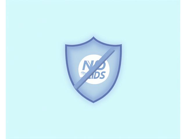 A shield icon with a 'no ads' symbol, indicating an ad-free environment.