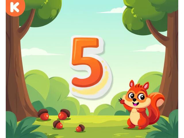 Child tapping on animated numbers in a game.